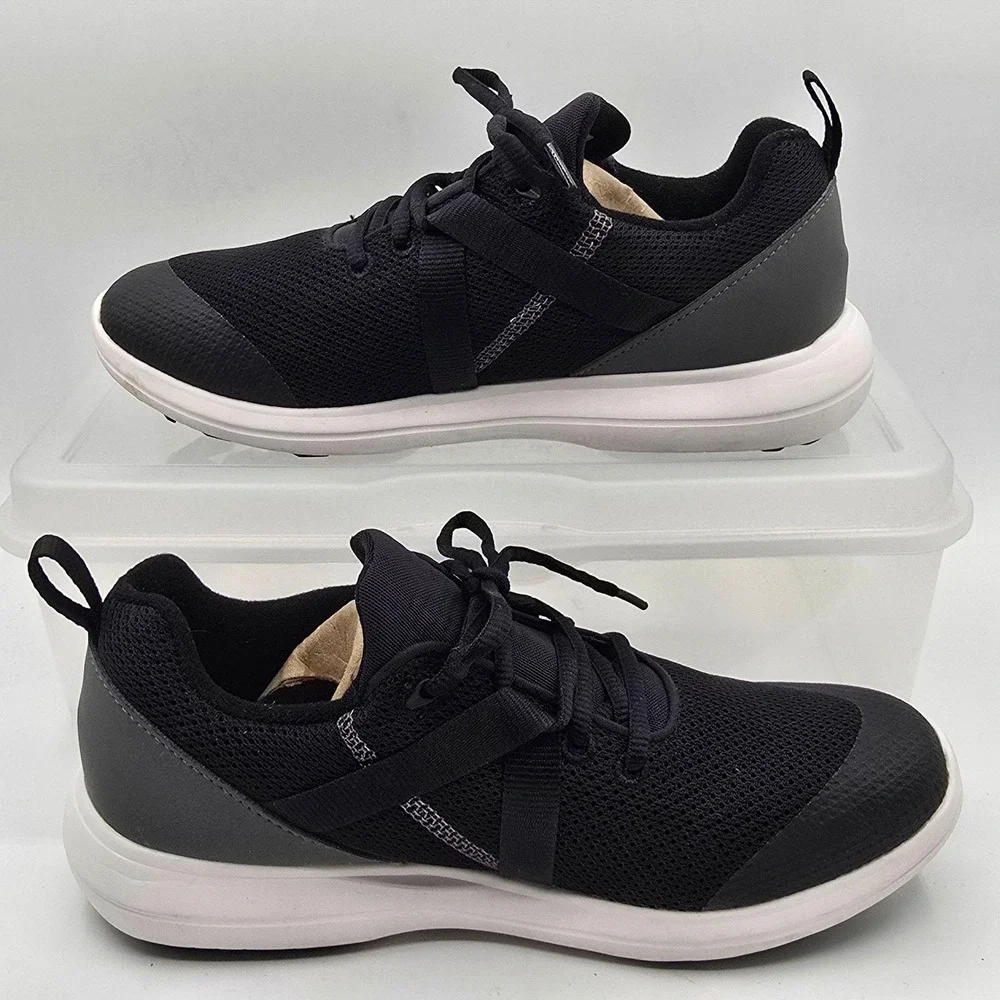 FootJoy FJ Flex Shoes Womens Size 7.5 Black Mesh Lace Up Golf Sneakers 95728